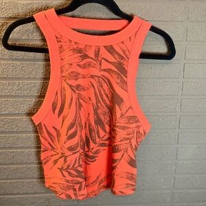 FP Movement by Free People Coral Leaf Pattern Tank Top